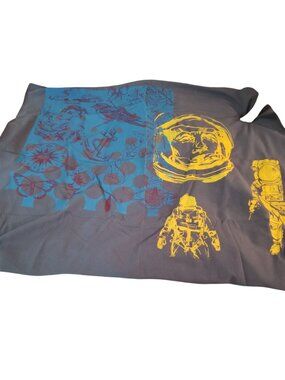 Material T-Shirt  Panel Astronaut Rocket Planets 34" x 36"  100% Cotton